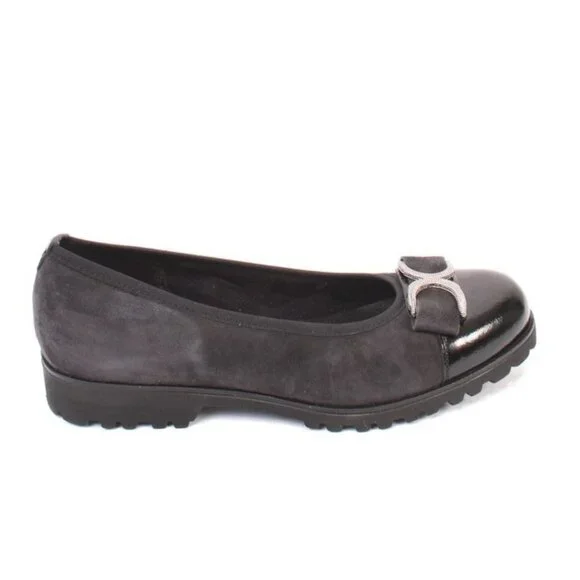 Vernissage 23321 Black Suede Leather Comfort Shoes Pumps - Picture 3 of 8